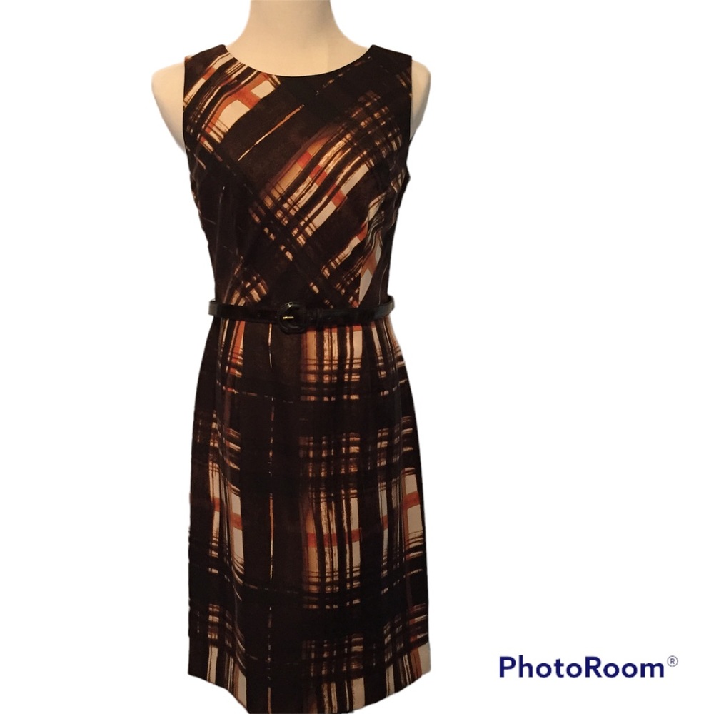 Ellen Tracy multi colored belted dress size 8